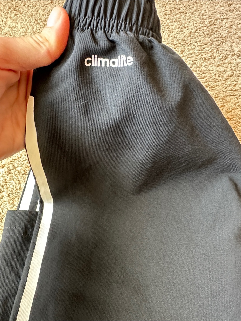 Adidas Black Track Pants with White Stripes - Picture 5 of 5